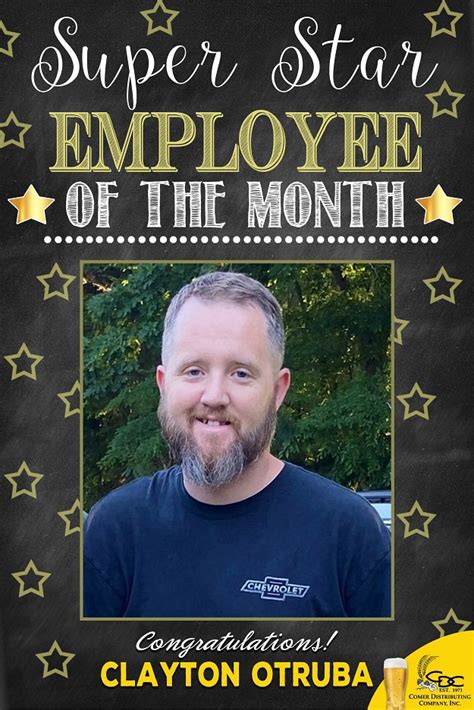 Employee Of The Month September Comer Distributing Inc