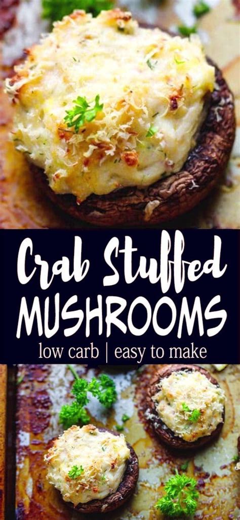 My crab stuffed mushrooms with cream cheese are an elegant appetizer that looks like you've spent lots of time on them (i won't tell if you won't), and if you like the idea of the entrée version of this dish, you can also try one of the healthy crabs stuffed portobello mushroom recipes, basically ditching. LOW CARB CRAB STUFFED MUSHROOMS in 2020 | Crab recipes ...