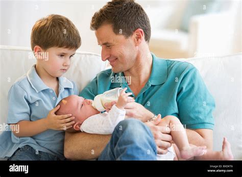 Father And His Two Sons Stock Photo Alamy