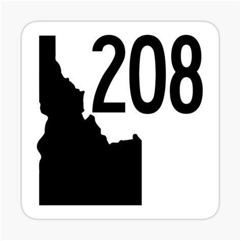 Idaho State Route 208 Area Code 208 Sticker By Srnac Redbubble