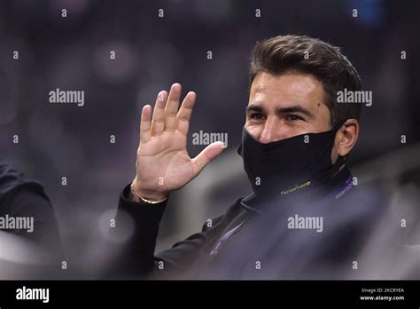 Adrian Mutu Former Romania Football Player Watches The Game In The