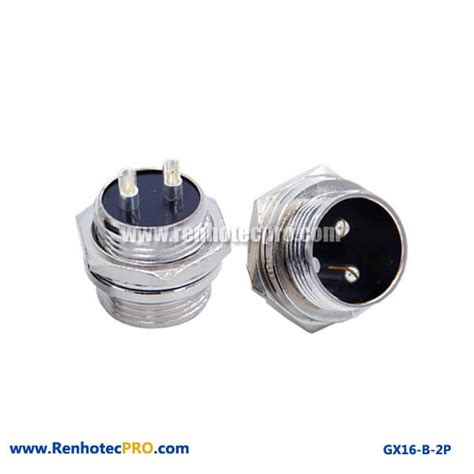 Circular Connector 2 Pin Straight Plug Gx 16 Connector