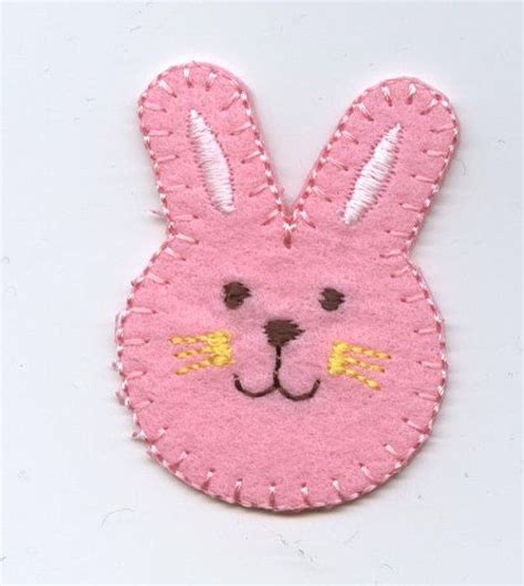Easter Bunny Rabbit Face Embroidered Patch Iron On Etsy Bunny Face