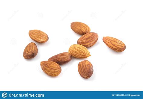 Almond Seeds An Isolated On White Background Stock Photo Image Of
