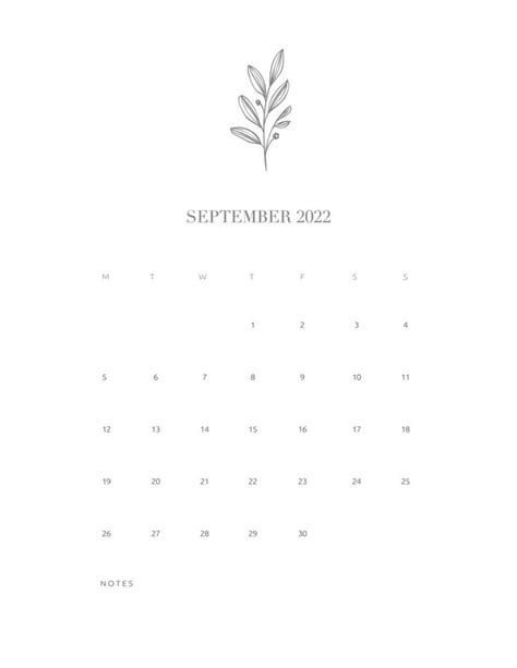 Calendar Printable 2022 Pages Elegant Floral Style Calendar