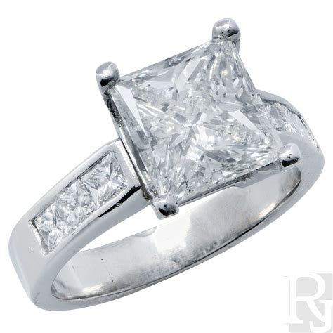 3 Carat Princess Cut Diamond Hi1 Platinum Engagement Ring Regent