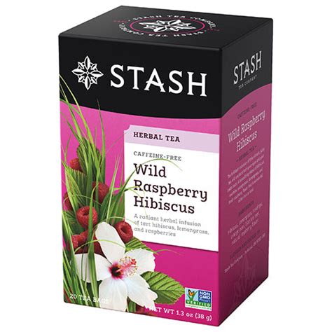 Wild Raspberry Hibiscus Herbal Tea Bags Stash Tea