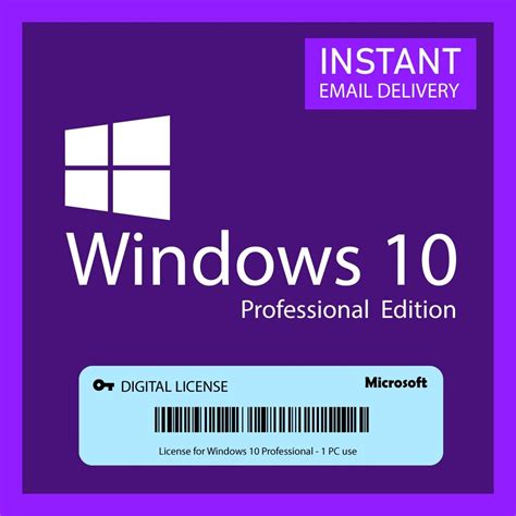 Microsoft Windows 10 Pro Professional License Key Authentic Instantly