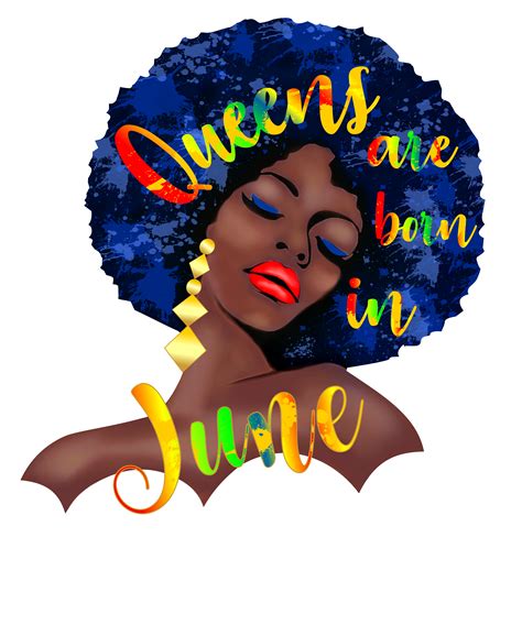 Retro Black Queens Are Born In June Birthday Girl Shirt Afro Black