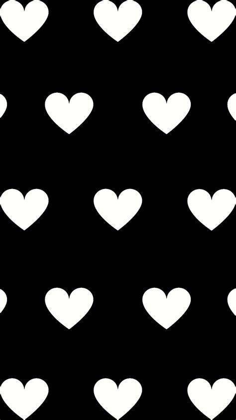 Wallpaper White Heart Black Background