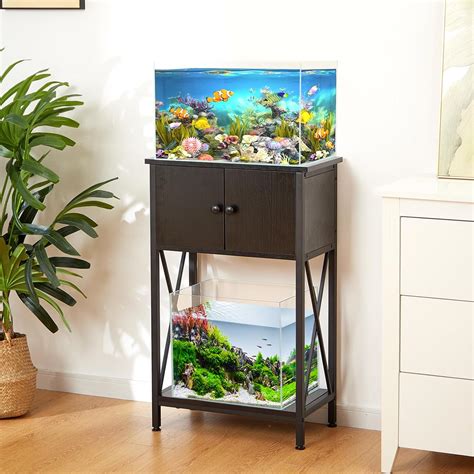 Laqual 10 Gallon Fish Tank Stand With Cabinet And 10