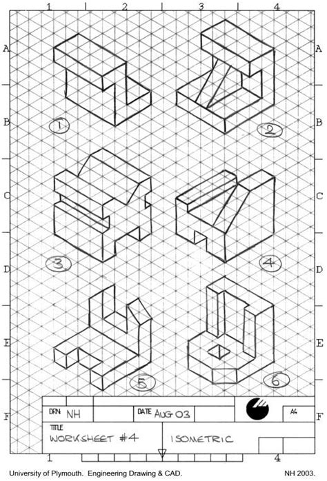 Orthographic Drawing Free Printable Worksheets