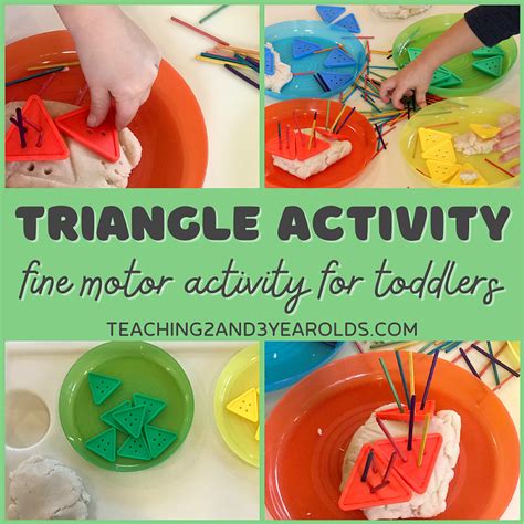Toddler Triangle Shapes Activity That Also Builds Fine Motor Skills