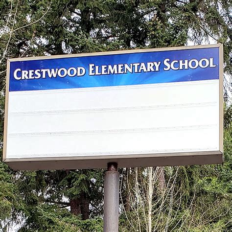 School Sign For Crestwood Elementary School Bonney Lake Wa