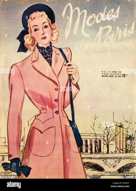 Cover Of Original Vintage French Fashion Magazine Modes De Paris From