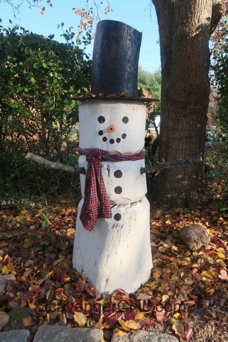 Four Foot Log Snowman Diy Outdoor Christmas Decorations Christmas