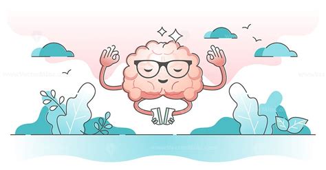 Calm Brain Meditation As Mind Relaxation And Mental Harmony Outline