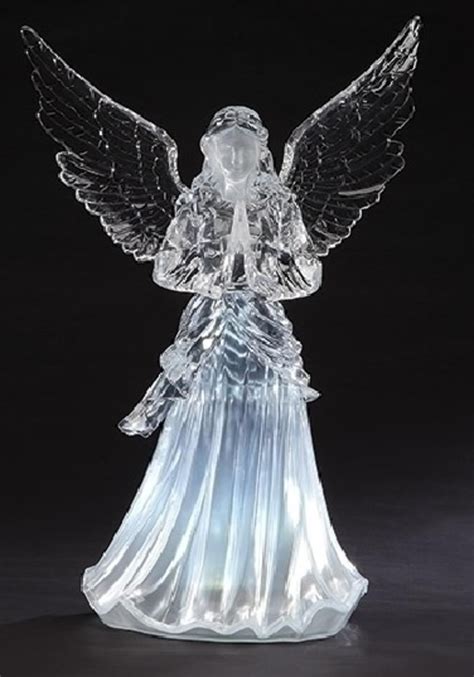 24 Icy Crystal Led Praying Angel Christmas Figure