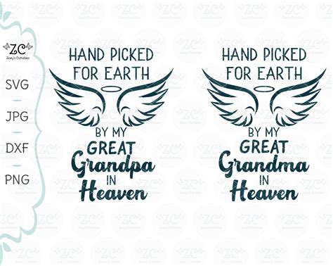 Hand Picked By My Grandma In Heaven Printable Grandma Heaven Silhouette Loss Loved One