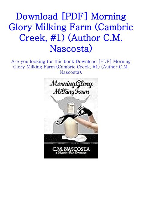 Download Pdf Morning Glory Milking Farm Cambric Creek Author C M Nascosta By