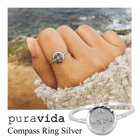 【楽天市場】pura Vida プラ ヴィダ リング Compass Ring 指輪 Silvergold 真鍮 ロジウムメッキコーティング