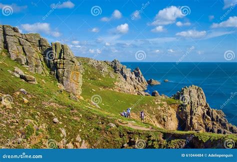 Walkers Cornwall Coastal Path England Editorial Stock Image Image