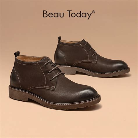 Men Shoes Genuine Leather Cow Leather Ankle Boots Cow Leather Shoes Mens Boots Mens