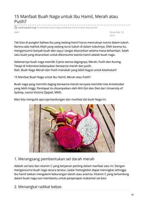Maybe you would like to learn more about one of these? 15 Manfaat Buah Naga untuk Ibu Hamil, Merah atau Putih? by ...