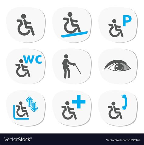 Disabled People Signs Royalty Free Vector Image