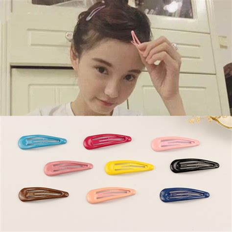 10 pcs pack solid candy color barrettes hair clips girls hair pins women hair accessories in