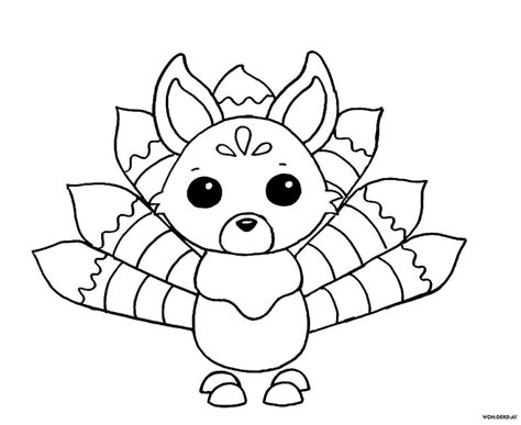 Adopt Me Pets Coloring Pages Kitsune