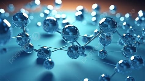 Molecule Atoms And Molecules On A Blue Background 3d Illustration Of