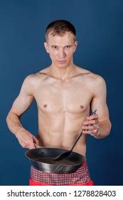 Sexy Naked Chef Apron Holding Frying Stock Photo Shutterstock