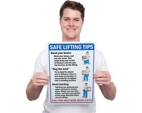 Lifting Instruction Signs Safe Lifting Signs Back Safety Signs
