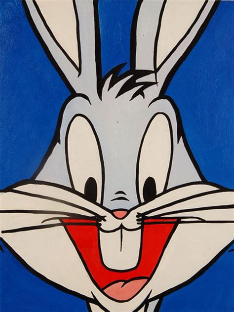 Quadro Bugs Bunny Di Guscio Fumetti Falso Dautore 40x30cm Pop Art