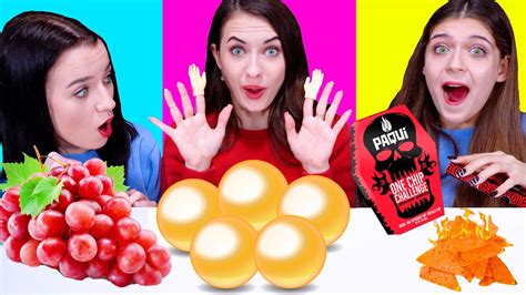 Asmr Most Popular Food Challenge Yes Or No Drink Race One Chip Eating Sounds Youtube