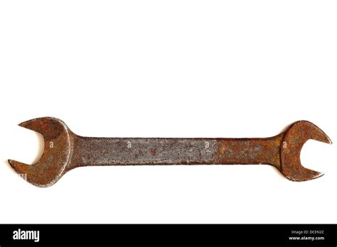 Old Rusty Wrench On The White Background Stock Photo Alamy