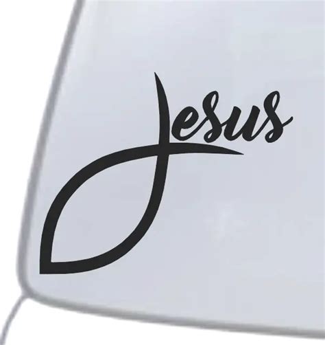 Jesus Fish Vinyl Decal Sticker Car Window Wall Bumper God Christian