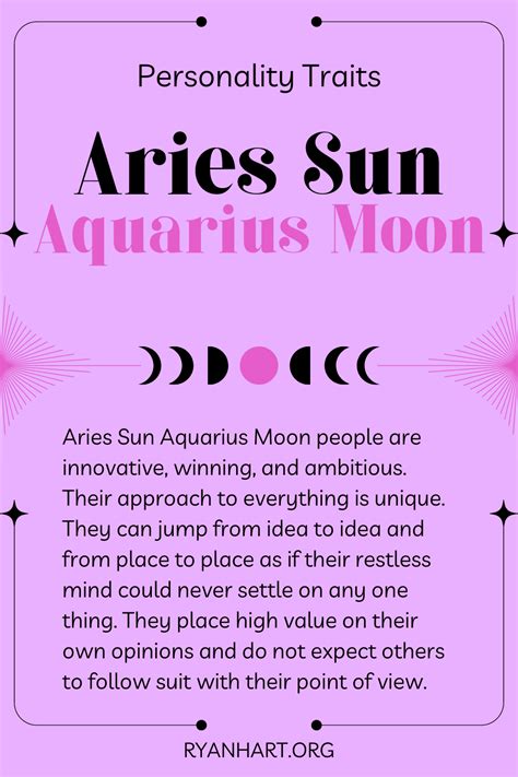 Aries Sun Aquarius Moon Personality Traits Ryan Hart