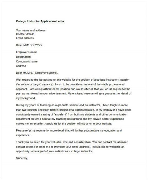 College Application Letter Templates 13 Free Word Pdf Format Download