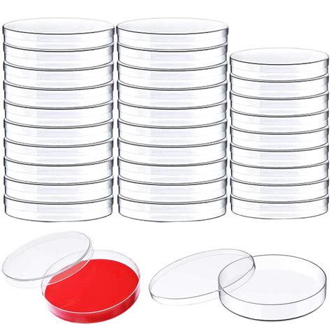 30 Pack Plastic Petri Dishes With Lids90 X 15mm Bioresearch Sterile