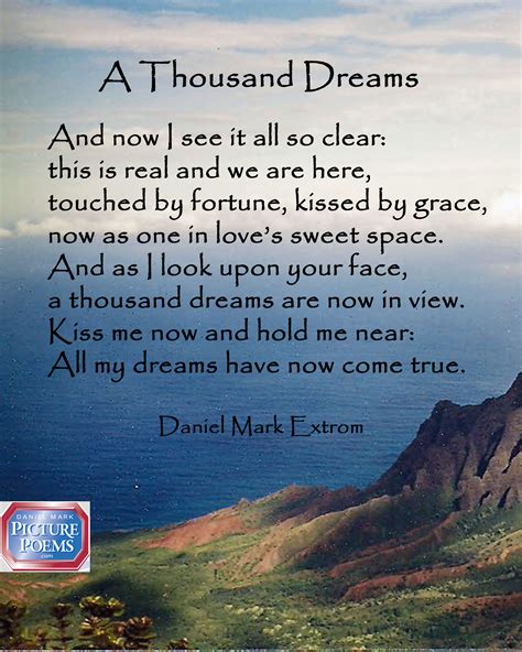 A Love Poem A Thousand Dreams Daniel Mark Picture Poems