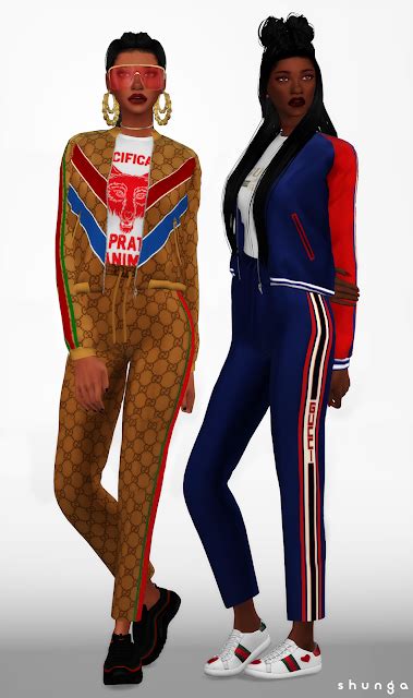 Shunga Gucci Jogging Pants Bomber Jacket Sweatshirt And H Sims 4