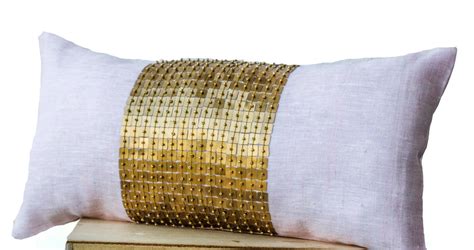 Shop For Handmade Pink Gold Silk Pillows With Sequin And Color Block