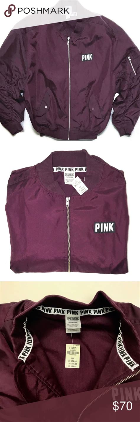 Pink Victorias Secret Jacket Coat Burgundy In 2020 Jackets Coats