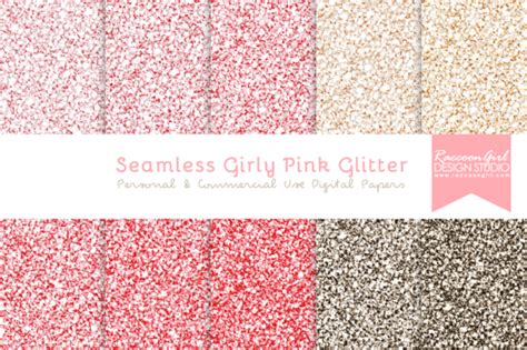 Seamless Girly Pink Glitter Texture Glitter Digital Paper Pink