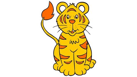How To Draw Cute Tiger Easy Learn To Glitter Wildlife Tiger Step By