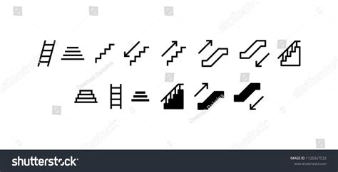 Stairs Icon Set Success Staircase Stairs Stairway Step Stair Ladder Growth Steps Icon