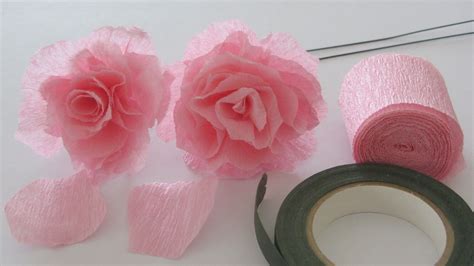 How To Make A Crepe Paper Rose With A Roll Of Crepe Paper