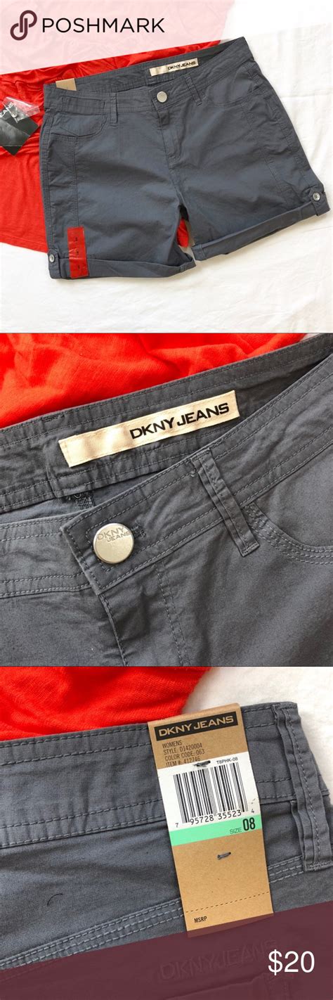 New Dkny Roll Tab Bermuda Shorts In Gray Brand New Dkny Shorts With